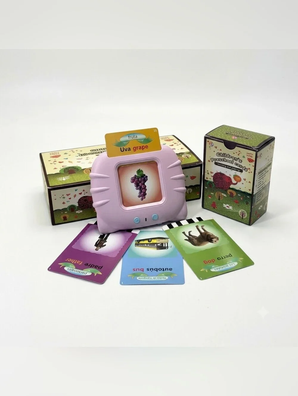 Spanish & English Talking Flash Cards for toddlers with sound, Educational Toy